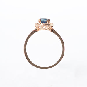 The Kali - 14K Cabochon Blue Sapphire and Diamond ring