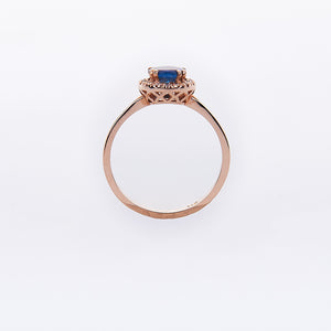 The Adora - 14K Rose Gold Cabouchan Blue Sapphire Ring