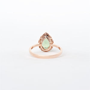 The Addison - 14K Rose Gold Green Tourmaline and Diamond Ring