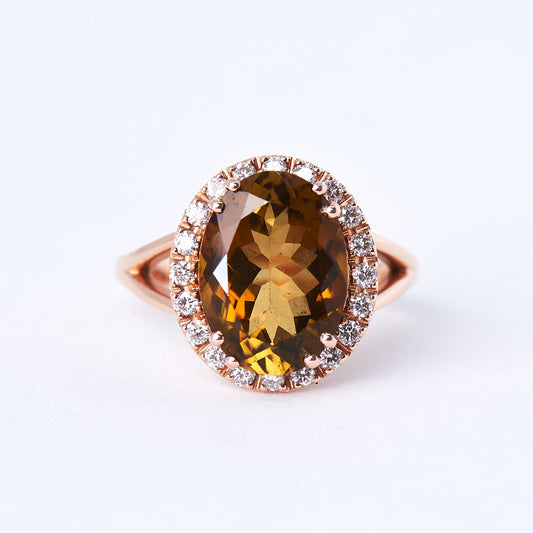 The Cynthia - 14K Tourmaline and Diamond ring
