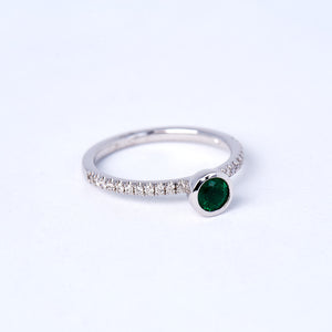 The Lea - 14K Emerald and Diamond Ring
