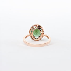 The Nora - 14K Green Tourmaline and Diamond Ring