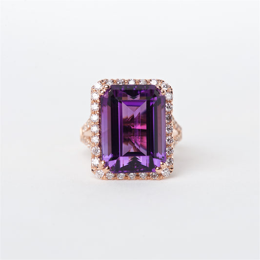 The Aaliyah - 14K Amethyst Ring