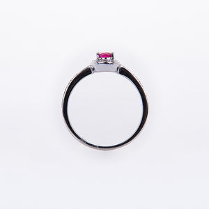 The Coralyn - 18K White Gold Pink Sapphire Ring
