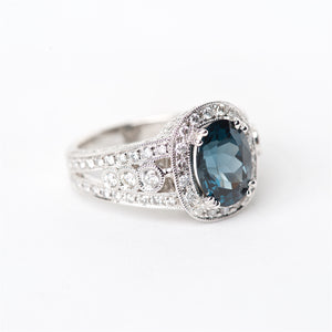 The Rima - 18K Blue Spinel and Diamond ring