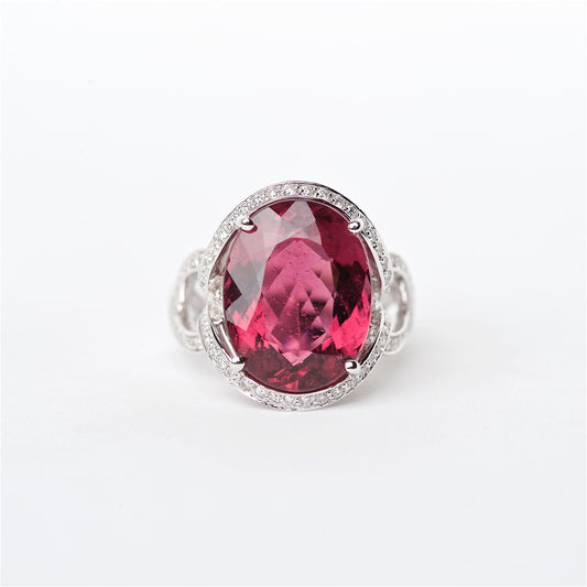 The Mara - 18K Rubellite Tourmaline and Diamond Ring