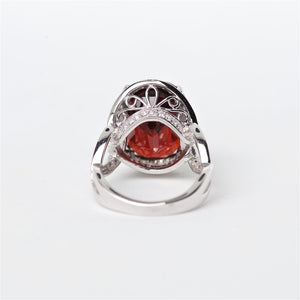The Adar - 18K Spessarite Garnet and Diamond Ring