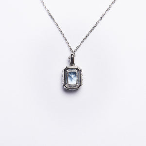 The Sandra - 14K White Gold Ceylon Sapphire & Diamond Pendant