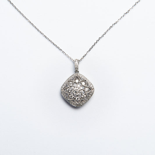 The Michaela - 14K White gold Diamond Pendant