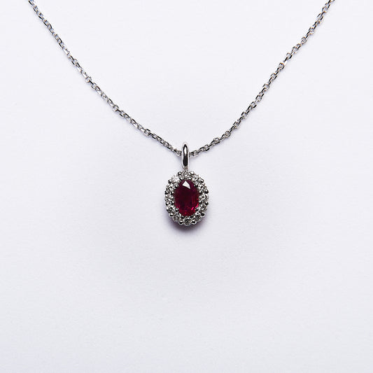 The Chichi - 14K White Gold and Ruby Pendant
