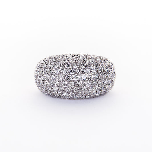 The Susan - 18K White Gold and Pave Dome Diamond Ring