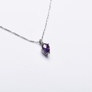The Naomi - 14K White Gold Purple Sapphire & Diamond Pendant