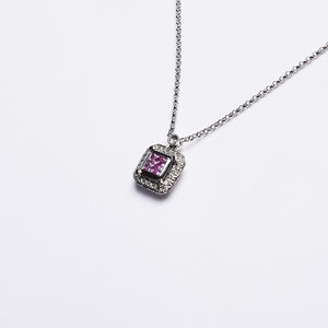 The Aquaria - 14K White Gold Pink Sapphire and Diamond Pendant