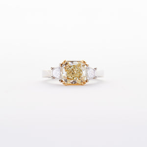 The Vanessa - 18K White Gold and 22K Yellow Gold With Yellow Daimond Ring